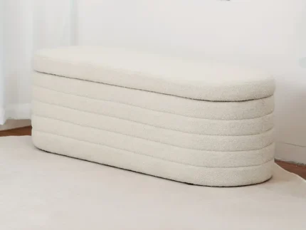 Ivory Upholstered Storage and Chair
