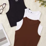 3pcs Women'S Seamless Sleeveless Yoga Sports Vests