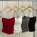 4pcs Women'S Sexy Ruched Edge Tank Tops