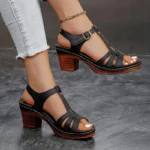 Women's Fashion Open-Toe Strappy Sandals with Adjustable Ankle Strap - Image 4