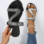 Women's Sparkling -dorned Slip-On Flat Sandals - Image 2