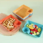 4pcs Durable Plastic Serving Platter Set - Image 2