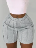 4-Pack Women's Casual Elastic Waist Drawstring Shorts with Side Pockets - Image 6