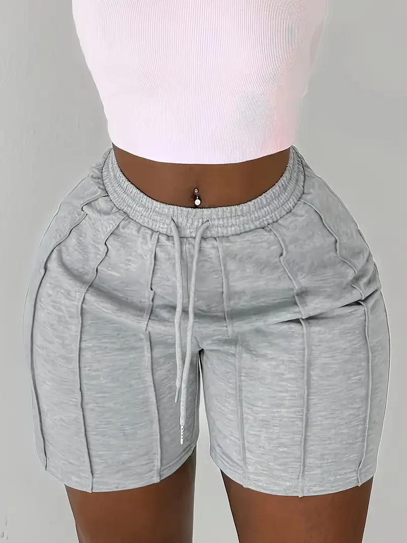 1feaf3f3-7da0-4890-8ce0-0b247304478f 4-Pack Women's Casual Elastic Waist Drawstring Shorts with Side Pockets - Image 6