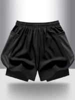 Women'S Summer Casual Shorts, Double Layered Faux Two-Pocket Design - Image 4