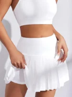 Women'S High-Waisted Pink Skirt with Pockets - Image 2