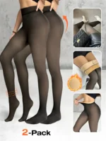2pcs Set Fleece-Lined Leggings - Image 2