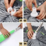 Hands-Free Mop with Green Handle & White Bucket - Image 3