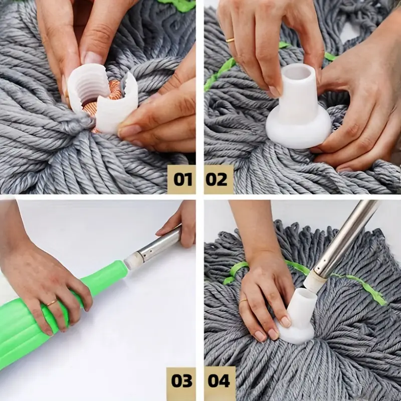 4ece5a62-e216-41ed-a086-7214af732797 Hands-Free Mop with Green Handle & White Bucket - Image 3