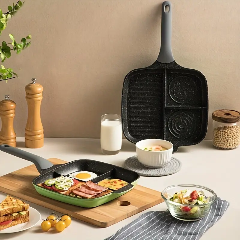 6d6d2754-bdc0-4a60-8414-5fd4c7ffe1a8 Cooker King, 1pc 3-In-1 Non-Stick Square Skillet Griddle Pan - Image 2