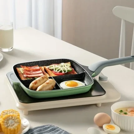 Cooker King, 1pc 3-In-1 Non-Stick Square Skillet Griddle Pan