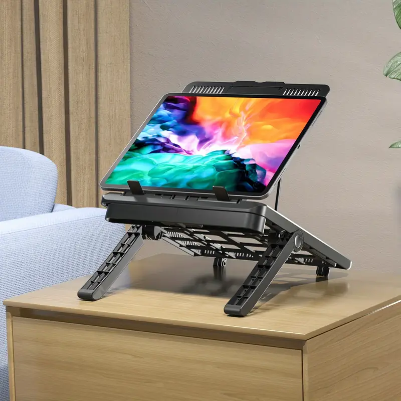 88d64b88-4347-4a1a-98f4-a69fadbade7e Adjustable Laptop Stand for 17.3-Inch Notebooks, Portable Desktop Riser with Dedicated Phone - Image 6