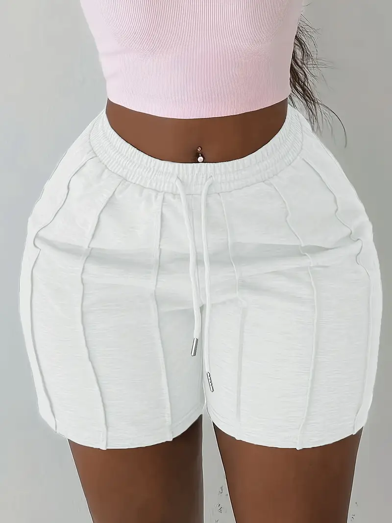 9129a3dc-149f-4b0f-b8d3-70cf21828c4a 4-Pack Women's Casual Elastic Waist Drawstring Shorts with Side Pockets - Image 5