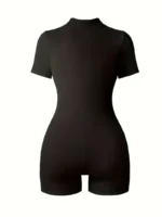 Women's Ribbed Solid Color Bodycon Jumpsuit - Image 2