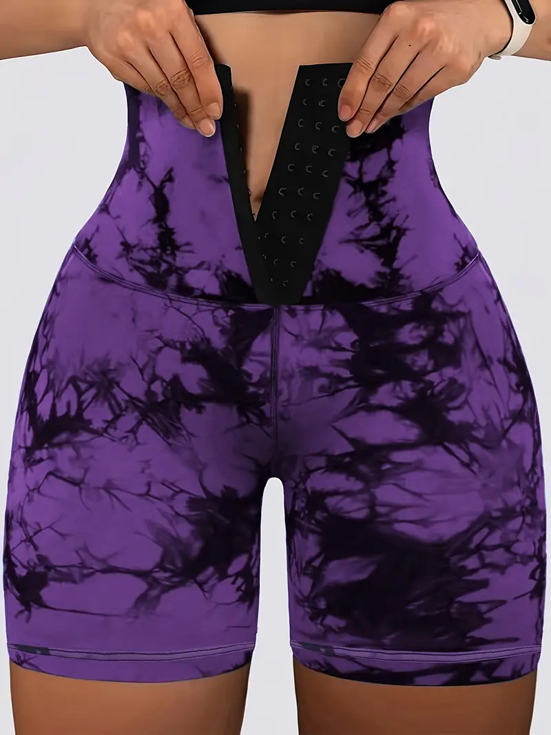 abdc3774-2b59-4a01-8531-bfd1d22044c1 Women's High-Waisted 3/4 Length Tight Shorts with Double Front Buttons - Image 1