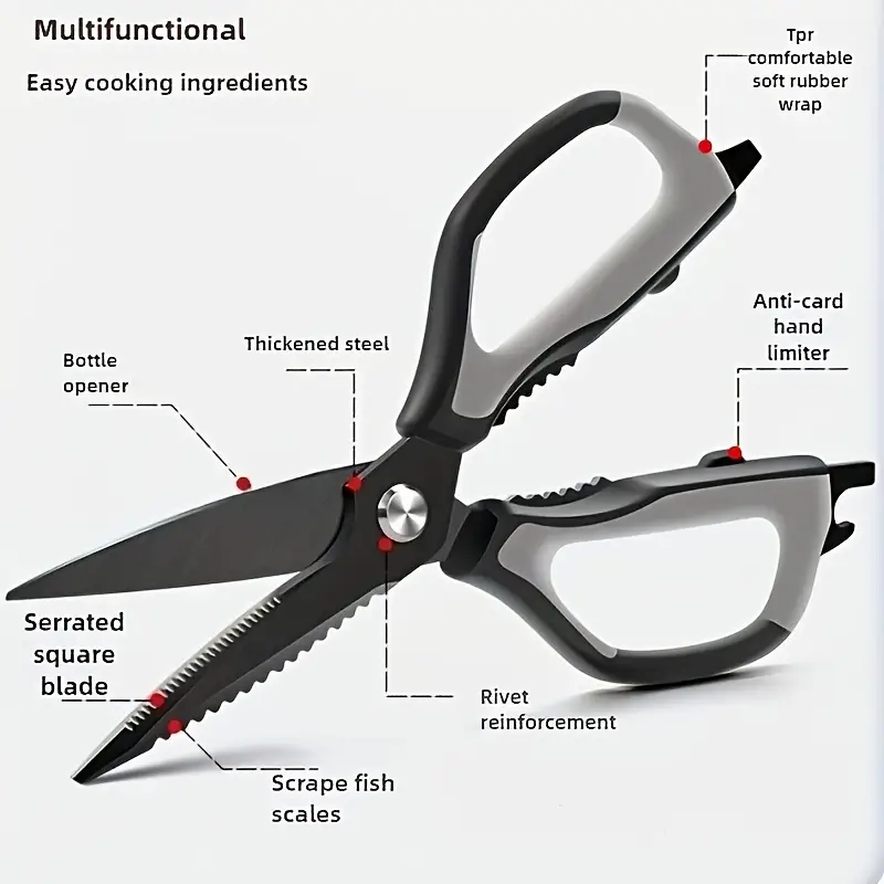 b045de62-b434-4795-a474-d69b901505a8 1PC Professional Kitchen Scissors, Triple-Edge Sharpness - Image 3
