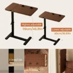 Adjustable Height Tilt Desk Laptop Tray with Wheels - Image 6