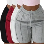 4-Pack Women's Casual Elastic Waist Drawstring Shorts with Side Pockets