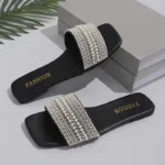 Women's Rhinestone-Encrusted Slip-On Mule Sandals - Image 6