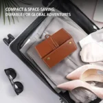 Women's Multi-Compartment Eyewear Storage Case with Golden-Tone Hardware - Image 6